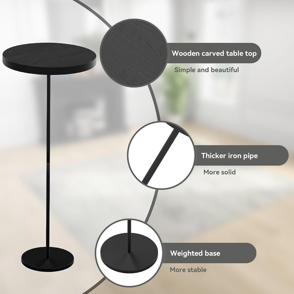 The Fable & Forge Slim Black Metal Side Table