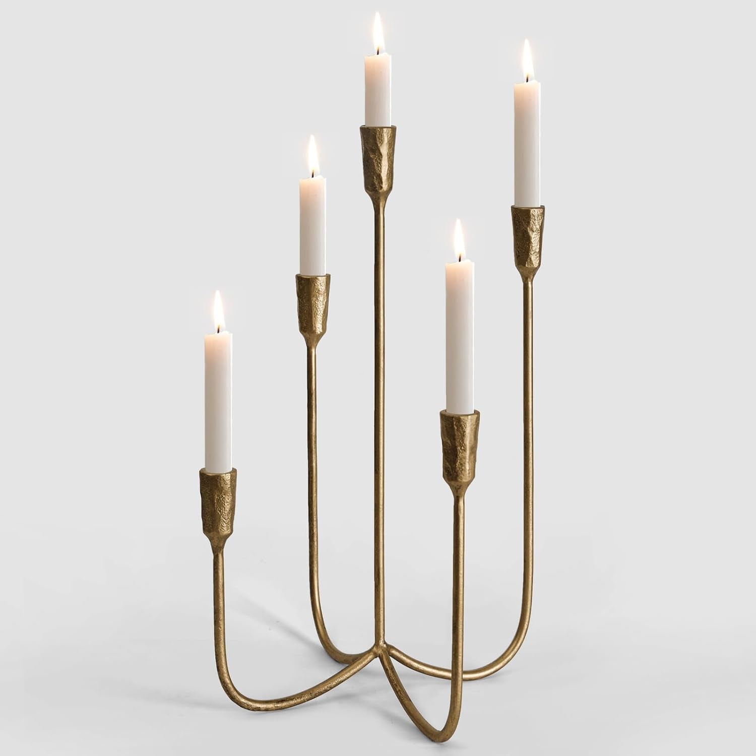 The Fable & Forge 5-Candle Brass Candelabra, 15 Inch
