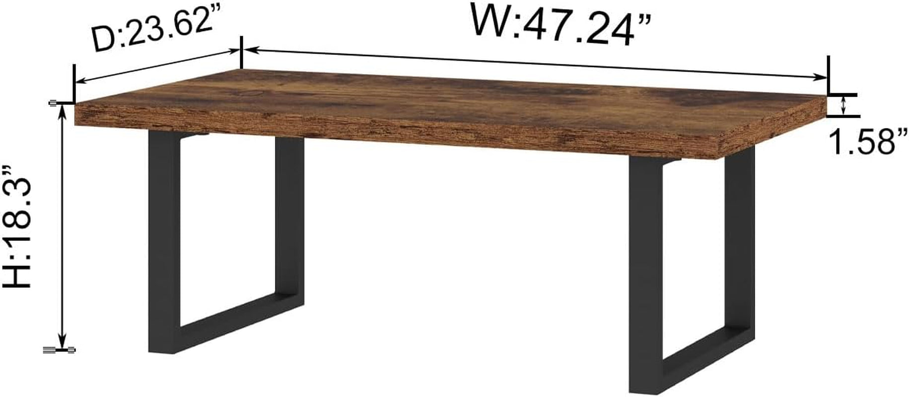 The Fable & Forge Rustic Industrial Coffee Table