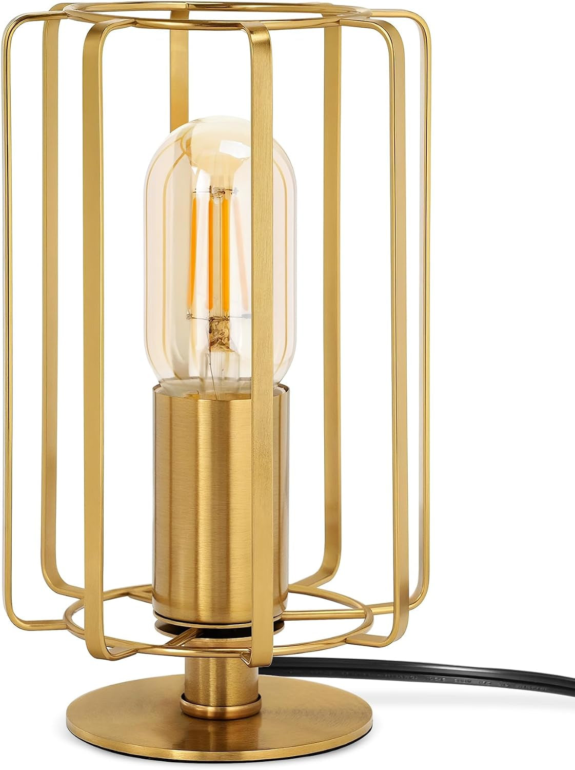 The Fable & Forge Vintage Brass Table Lamp with Warm Dimmable Light