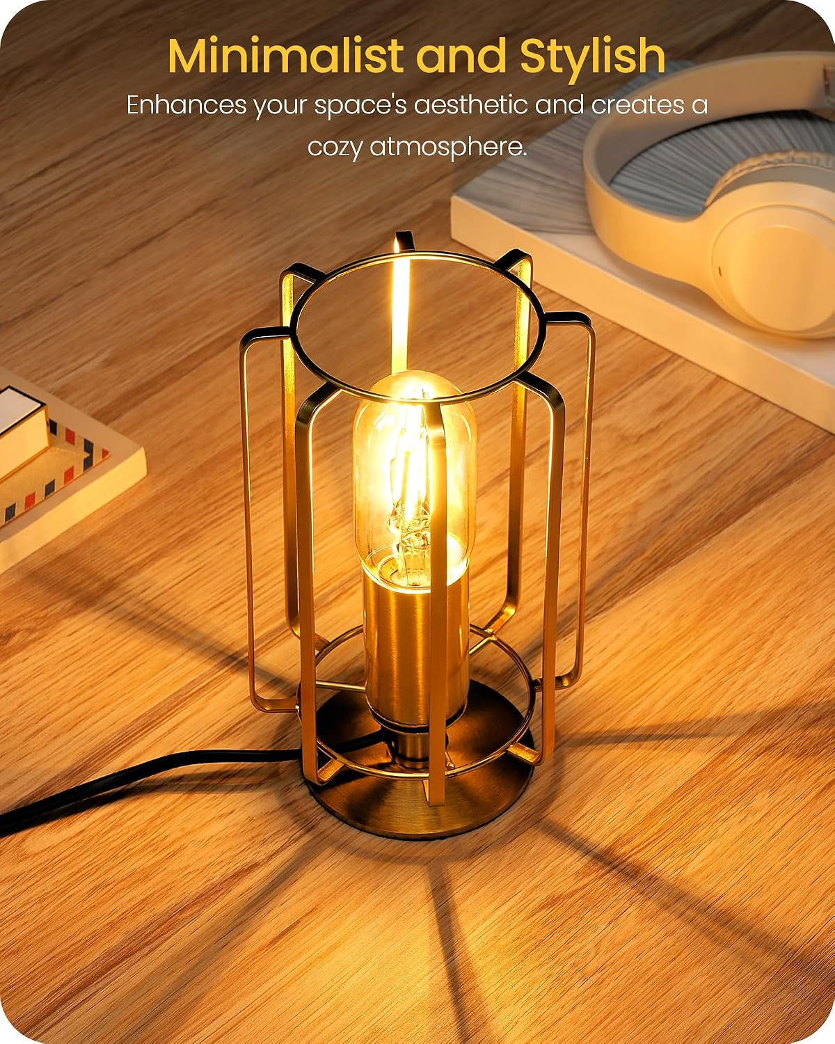 The Fable & Forge Vintage Brass Table Lamp with Warm Dimmable Light