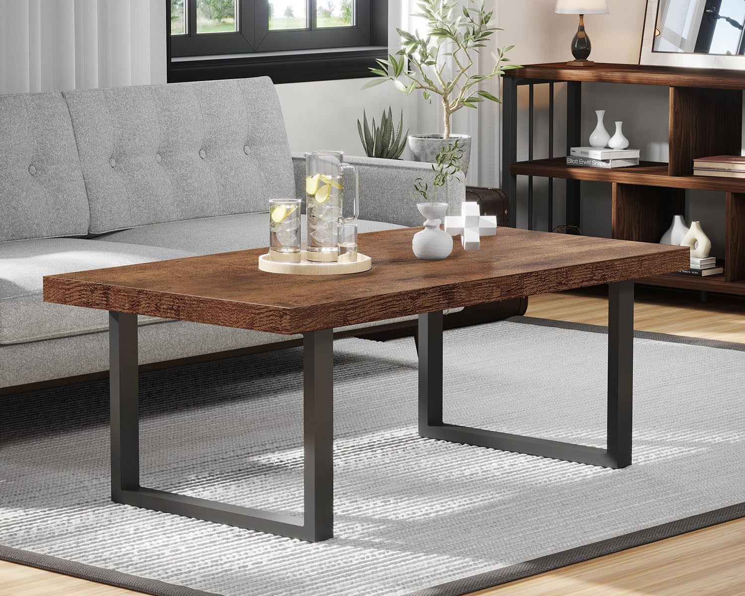 The Fable & Forge Rustic Industrial Coffee Table