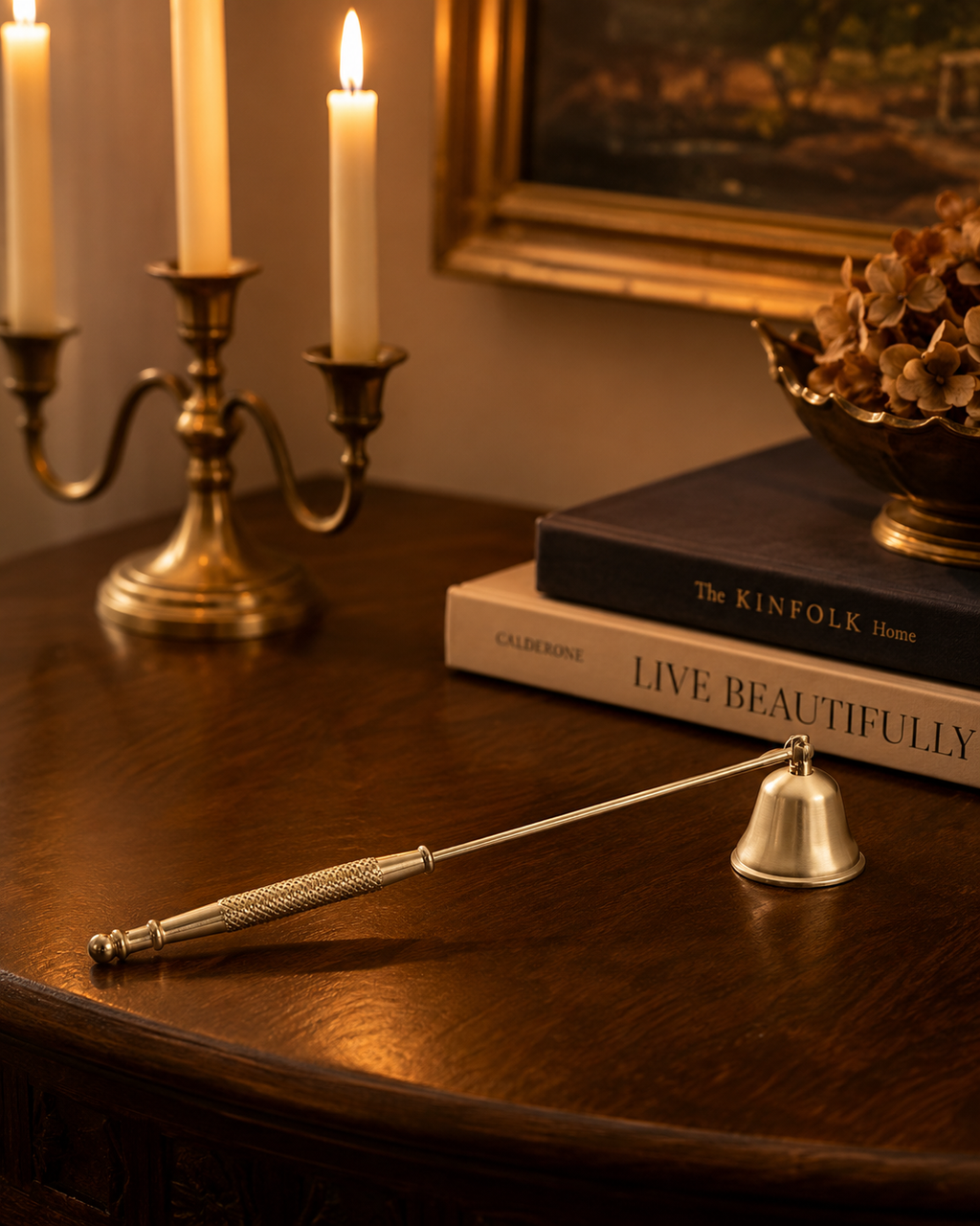 The Fable & Forge Antique Gold Candle Snuffer