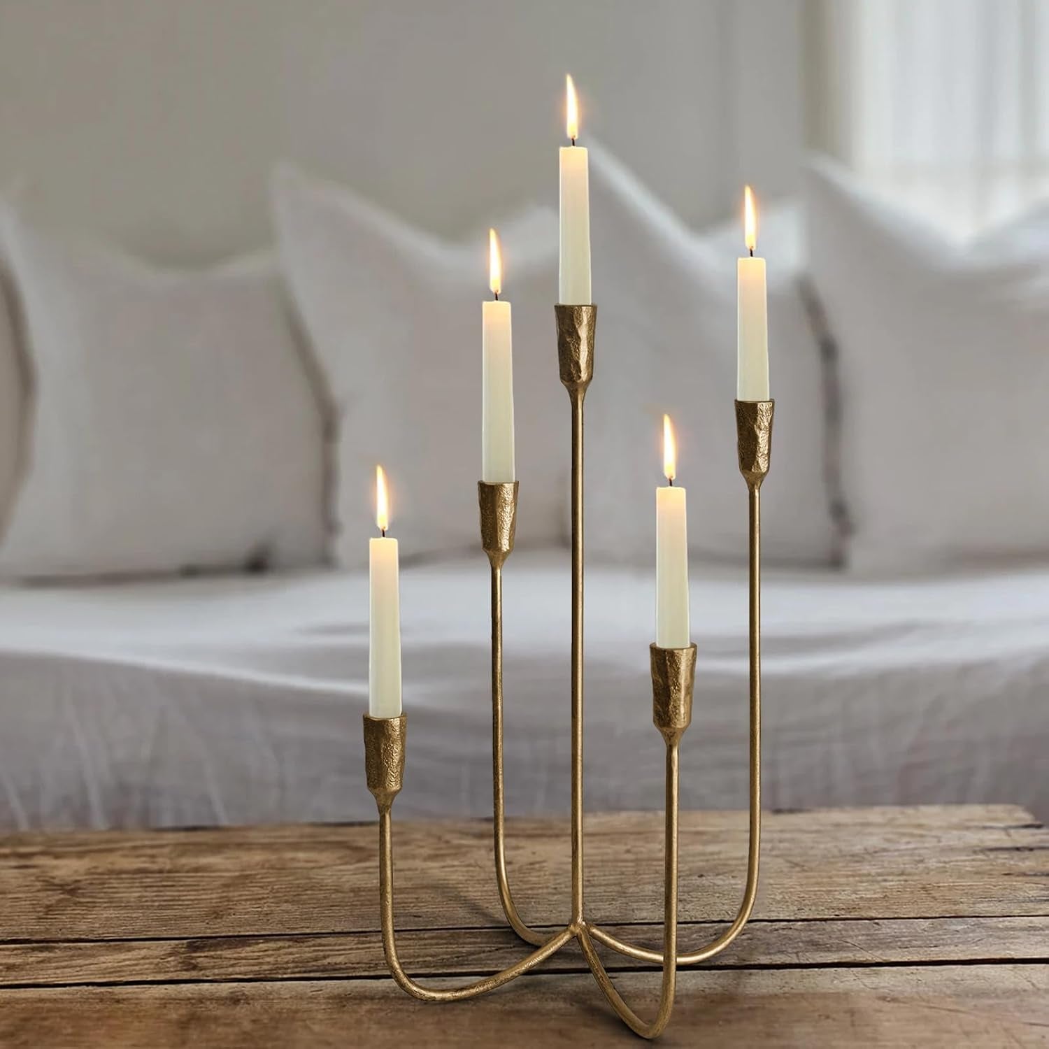 The Fable & Forge 5-Candle Brass Candelabra, 15 Inch