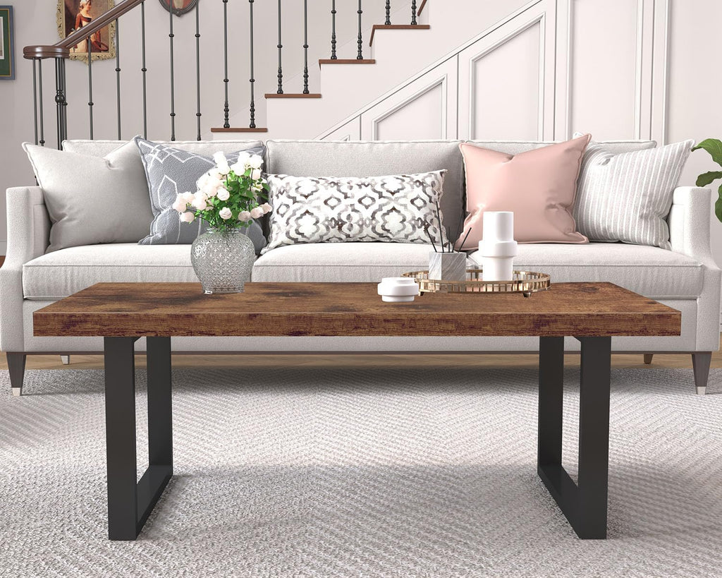 The Fable & Forge Rustic Industrial Coffee Table