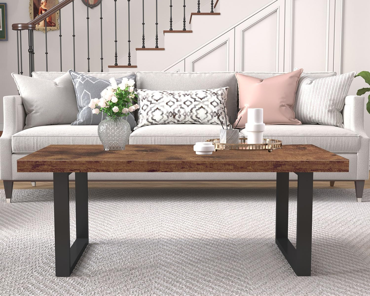 The Fable & Forge Rustic Industrial Coffee Table