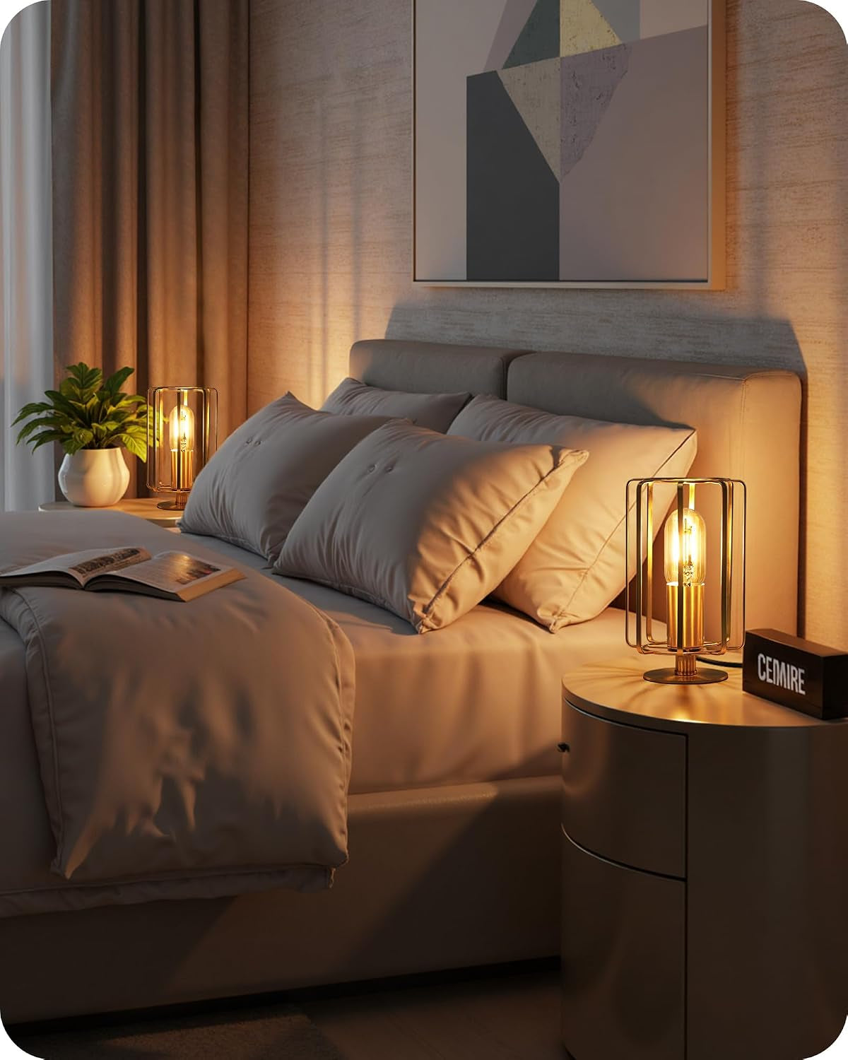 The Fable & Forge Vintage Brass Table Lamp with Warm Dimmable Light
